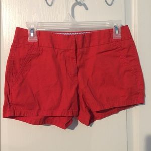 Red chino shorts